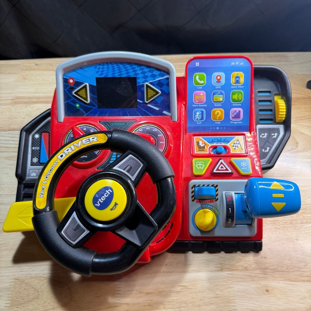 Vtech Race & Discover Driver Educational Toy Interactive Driving Games Working